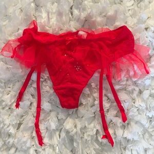 Victoria's Secret Red Lace and Tulle Panty